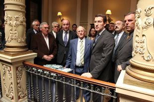 Representantes da emigración en Montevideo acompañan o presidente
