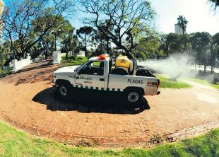 Fumigando varias zonas da capital de Arxentina, Bos Aires